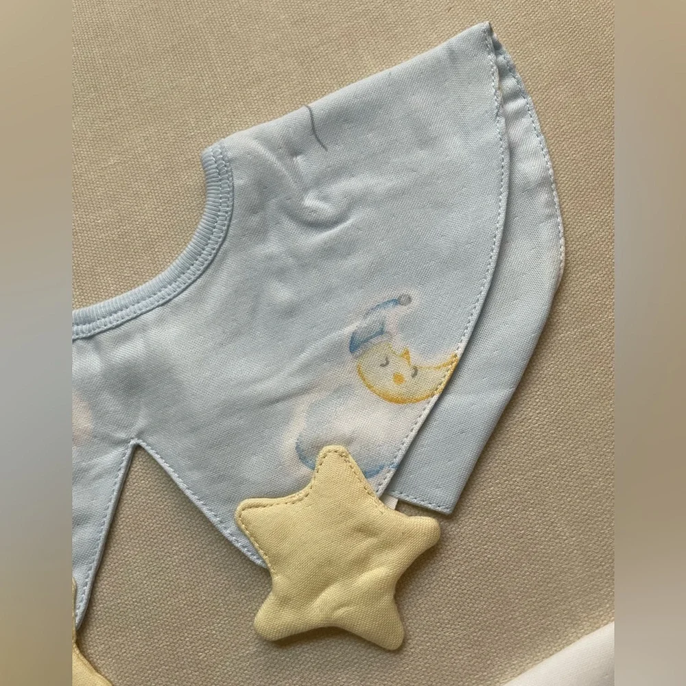 Baby Bib Set - Blue & Yellow Star and Balloon Design